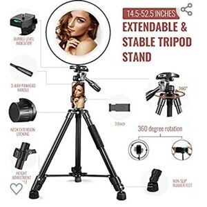 10" Ring Light with Stand and Phone Holder, HQOON Upgraded LED Selfie Ringlight